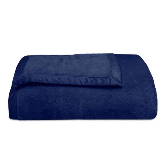 Imagem de Cobertor Casal Azul Marinho 180x220 Soft Premium