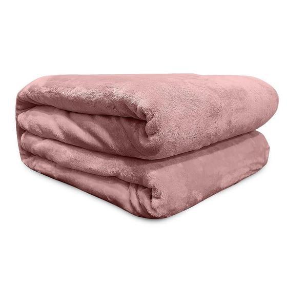 Imagem de Cobertor Casal Flannel Liso Rosa - Andreza