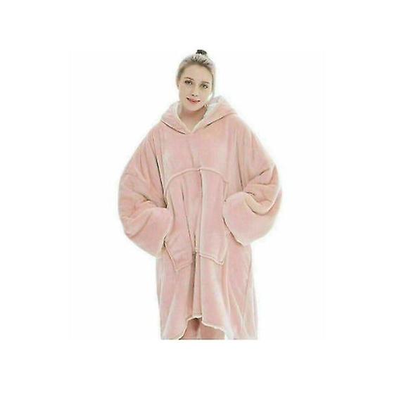 Imagem de Cobertor com capuz Wokex Fleece Plush Sherpa Oversize Rosa