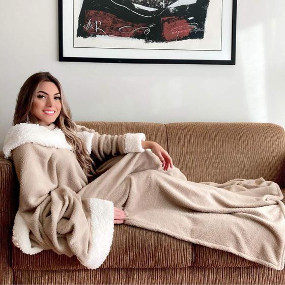 Imagem de Cobertor com Manga Sherpa Quentinho Casa Dona