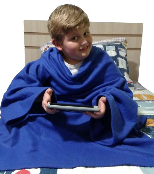 Imagem de Cobertor com Mangas Infantil Liso e Estampado- De 2 a 14 anos - Dryas
