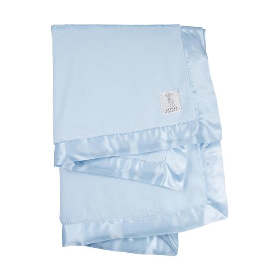 Imagem de Cobertor de Bebê Little Giraffe Luxe Soft Azul - Acabamento em Cetim