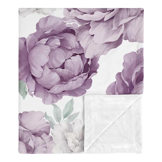 Imagem de Cobertor de Bebê Sweet Jojo Designs - Lavanda e Floral Roxo