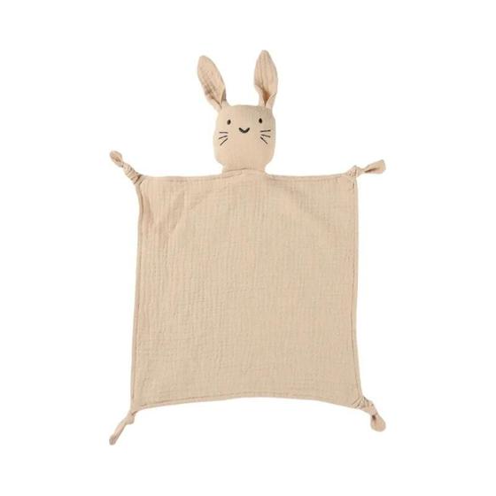 Imagem de Cobertor de Gaze de Algodão Dupla Camada com Design de Gato - 30x30cm - Toalha para Bebê