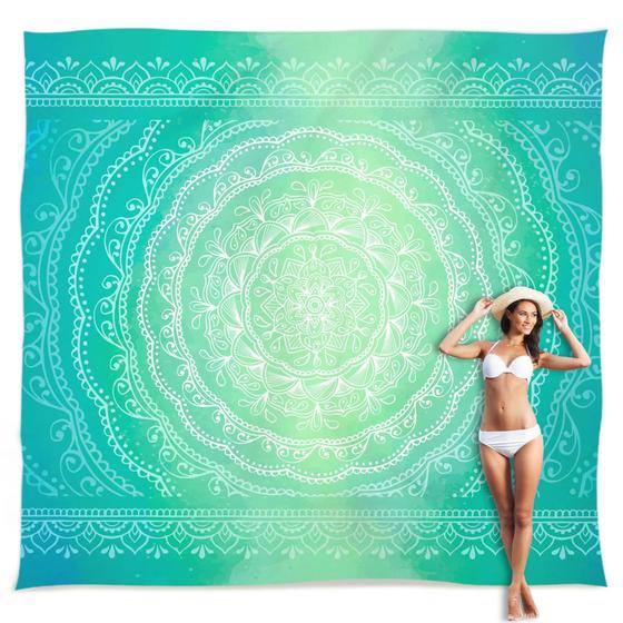 Imagem de Cobertor de praia iluminado pelo sol extra grande Boho Sand Proof 3x2,7m