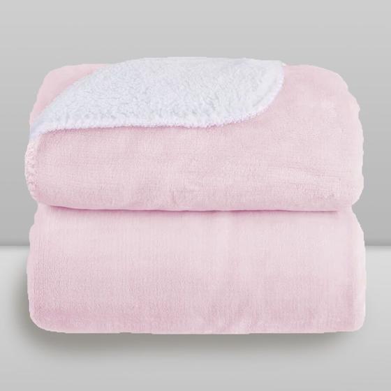 Imagem de Cobertor Donna Laço Bebê 110x90 cm Microfibra Plush com Sherpa