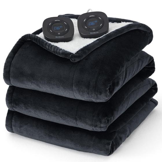Imagem de Cobertor Elétrico Bedsure Queen Size com Controle Duplo - Preto