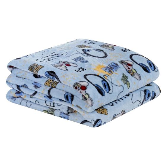 Imagem de Cobertor Fantasy Solteiro Infantil Mantinha Flannel Estampada - Games