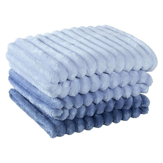 Imagem de Cobertor Galaxy Queen Manta Ultrasoft Alto Relevo Degradê Super Macia - Sky - Azul