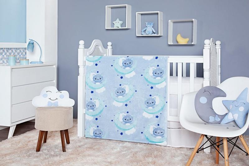 Imagem de Cobertor Infantil 90x1,10 Baby Flannel Blue