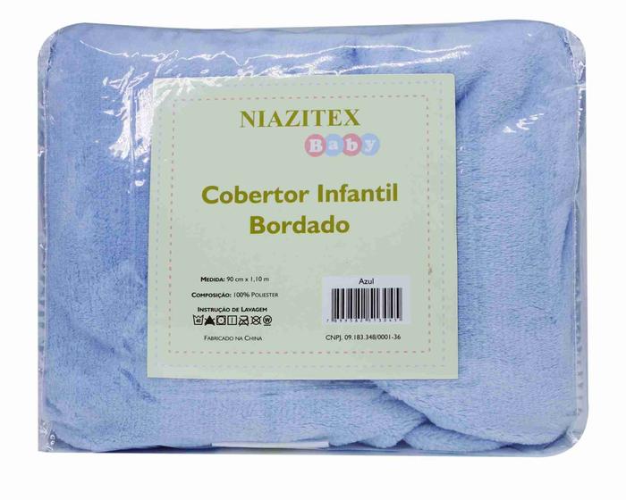 Imagem de Cobertor Infantil Bordado Azul Estampa Sortida Niazitex
