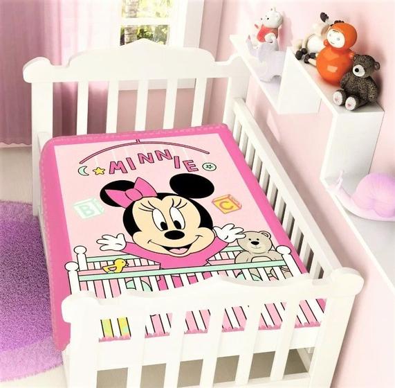 Imagem de Cobertor Infantil Disney Baby Minnie no Bercinho Feliz Linha Enxoval de Berço