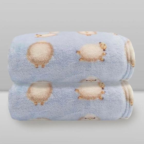 Imagem de Cobertor Infantil Donna Laço Bebê Luxo Ovelha 90x110cm