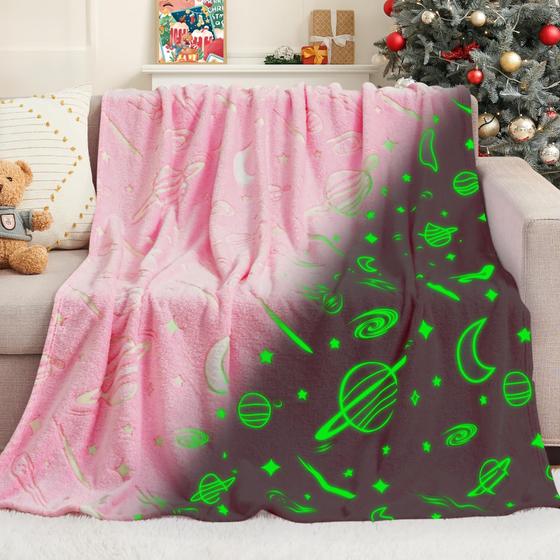 Imagem de Cobertor Infantil Pink Glow in The Dark 130x150cm