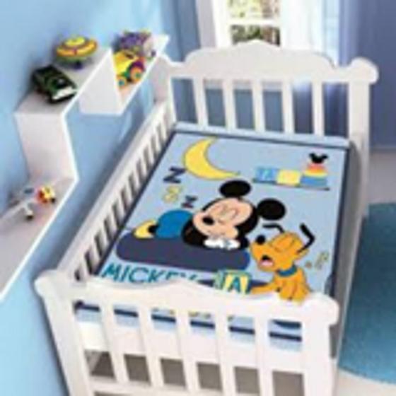 Imagem de Cobertor Jolitex De Berço Mickey Azul Sonhando