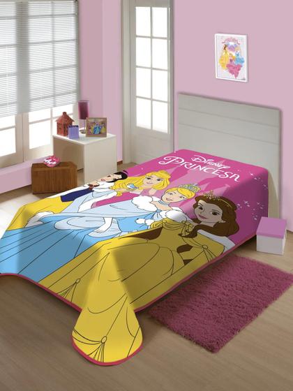 Imagem de Cobertor Jolitex Solteiro Princesas Disney Raschel 1,50x2,00