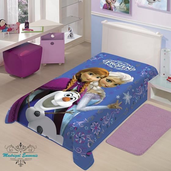 Imagem de Cobertor Jolitex Solteiro Raschel Toque Macio Disney Frozen