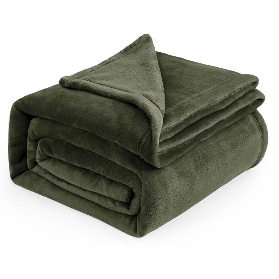 Imagem de Cobertor King Size Bedsure de Fleece Flanela Verde-Oliva