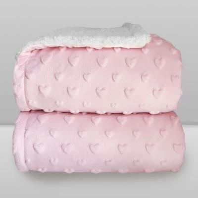 Imagem de Cobertor Laço Bebê Microfibra Plush com Sherpam Hearts