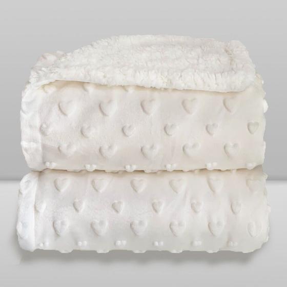 Imagem de Cobertor Laço Bebê Plush Com Sherpa Hearts