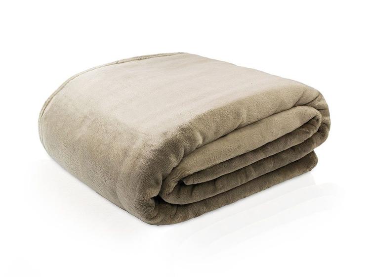 Imagem de Cobertor manta casal microfibra 300g/m2 velour - camurça