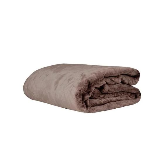 Imagem de Cobertor Manta de Microfibra Soft 500 Taupe King 2,40x2,60m Corttex