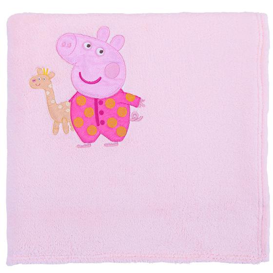 Imagem de Cobertor manta infantil soft bordada microfibra peppa pig 1,75m x 1,00m