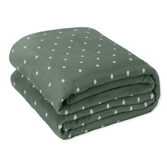 Imagem de Cobertor Manta King Size Microfibra Fleece Coberta 2,20 x 2,40 mts Soft Flannel Antialergico Poá Bolinha