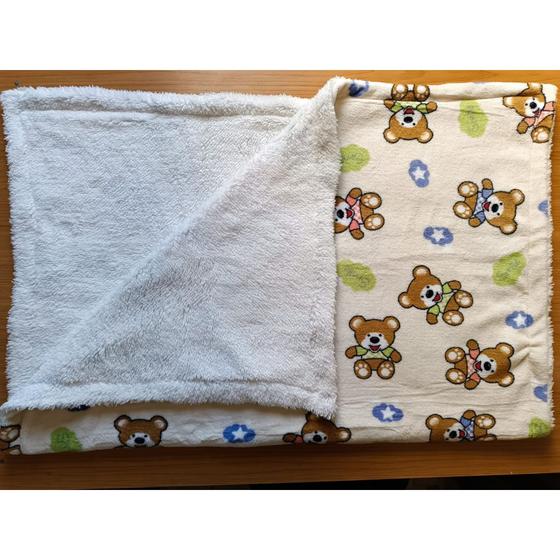 Imagem de Cobertor Manta para Bebê Dupla Face Infantil Quentinho com Sherpa Menina e Menino