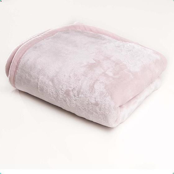Imagem de Cobertor Manta para Berço Liso Flannel Super Macio 300g/m² Rosa