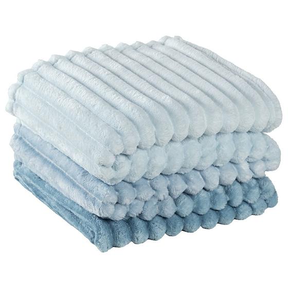 Imagem de Cobertor Manta Tuffy Ultrasoft Flannel Queen 2,40m x 2,20m Degradê 01 Peça - Aqua Azul