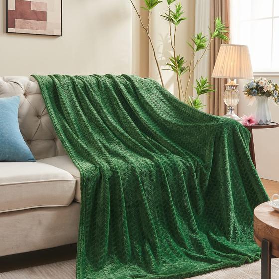 Imagem de Cobertor na mão Fleece Twin Green 150x230cm Super Soft Cozy