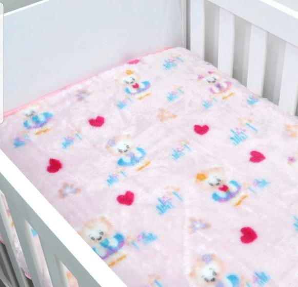 Imagem de Cobertor para bebê pelo alto jolitex antialérgico ursinha