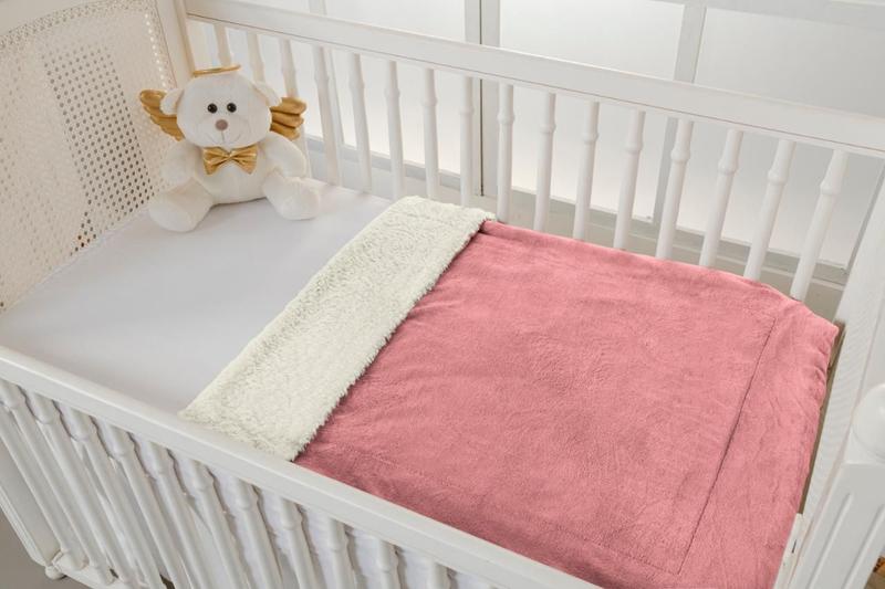 Imagem de Cobertor Para Berço Americano Cor Rosê Bebe Menina Manta