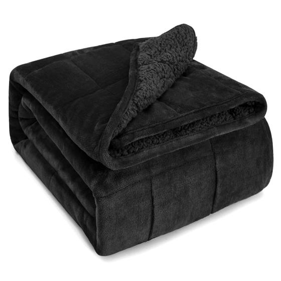 Imagem de Cobertor pesado Sivio Sherpa Fleece para adulto de 6,8 kg (15 libras)