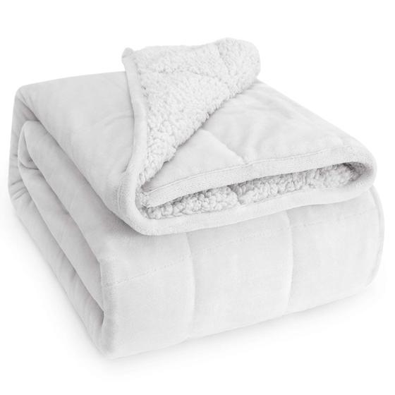 Imagem de Cobertor pesado Sivio Sherpa Fleece para adulto de 6,8 kg (15 libras)