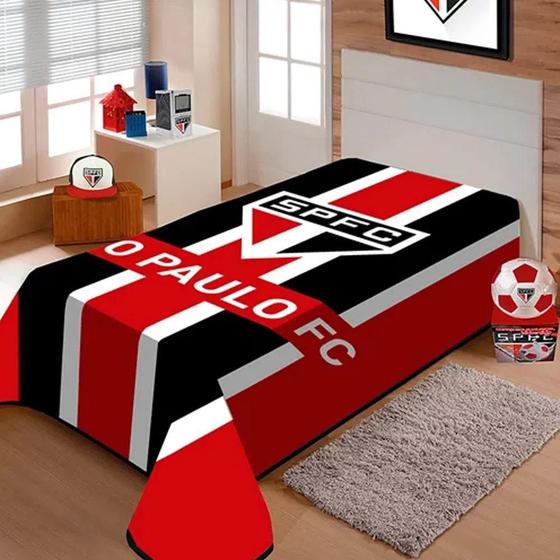Imagem de Cobertor Raschel Plus São Paulo FC 1,50mx2,20m - Jolitex