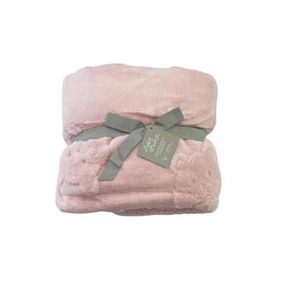 Imagem de Cobertor Sherpa com Relevo Urso - Rosa - Laço Bebê