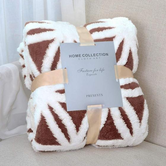 Imagem de Cobertor Sherpa Fleece LOMAO - Macio e Acolhedor (150x200cm) - Marrom
