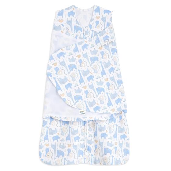 Imagem de Cobertor SleepSack Swaddle HALO para Bebê - 100% Algodão Azul