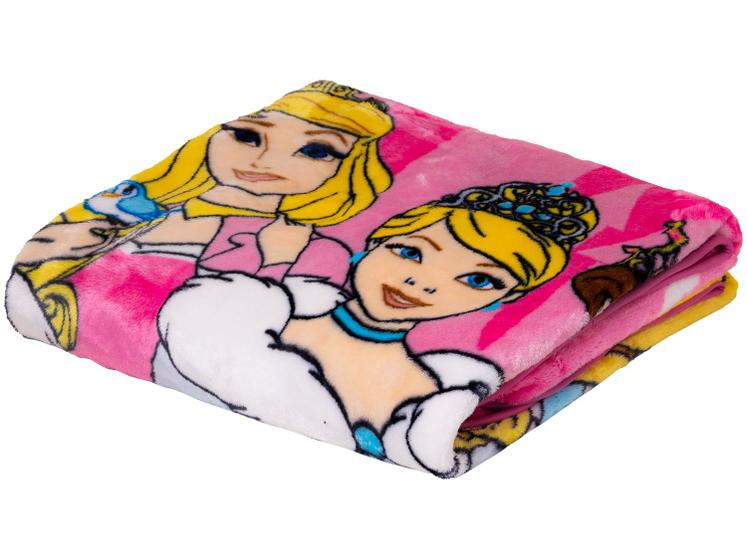 Imagem de Cobertor Solteiro Jolitex de Microfibra Raschel Plus Charme de Princesas Rosa