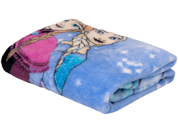 Imagem de Cobertor Solteiro Jolitex de Microfibra Raschel Plus Frozen Azul