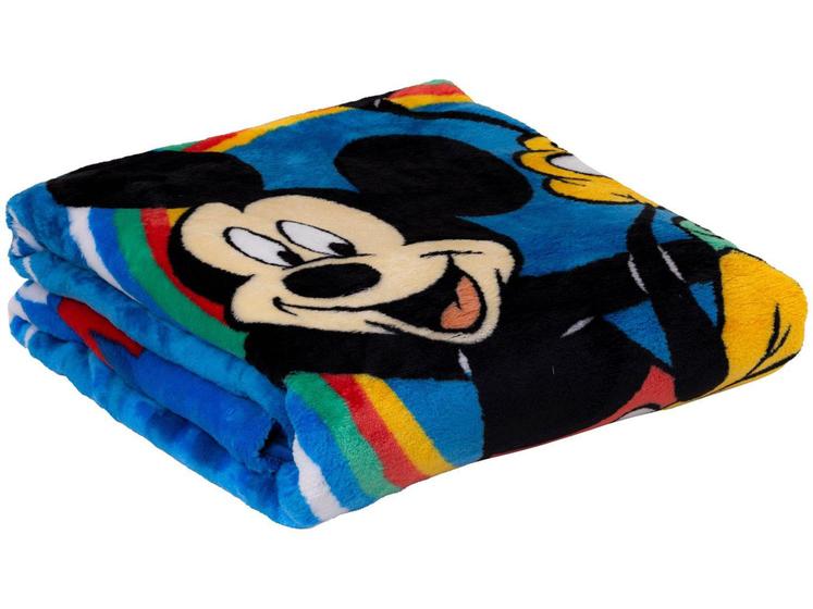 Imagem de Cobertor Solteiro Jolitex de Microfibra Raschel Plus Mickey Best Pals Azul