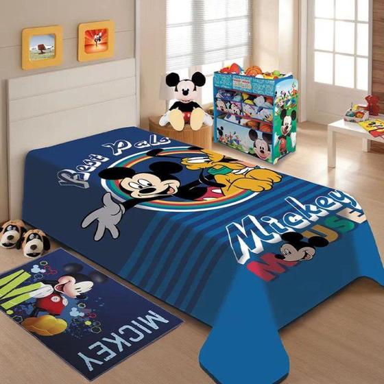 Imagem de Cobertor Solteiro Raschel Plus 1,50 X 2,00m Juvdisney Mickey Jolitex  Best Pals