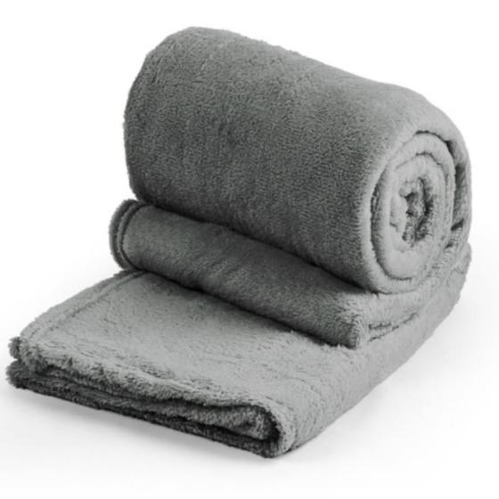 Imagem de Cobertor  Solteiro Soft Liso 1 Peça    Cinza