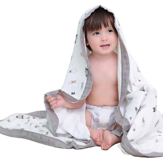 Imagem de Cobertor Swaddle Farmer Mani Baby Muslin Cinza - 110x115cm