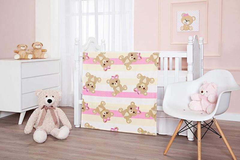 Imagem de Cobertor Toque de Seda Baby Flannel - Rosa JUNE (90 x 110 cm)