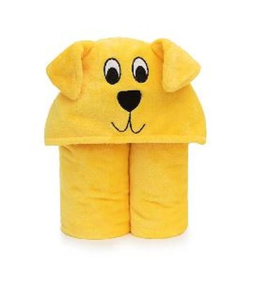 Imagem de Cobertor tv infantil soft com toca e capuz 102x127 cm  cachorrinho amarelo