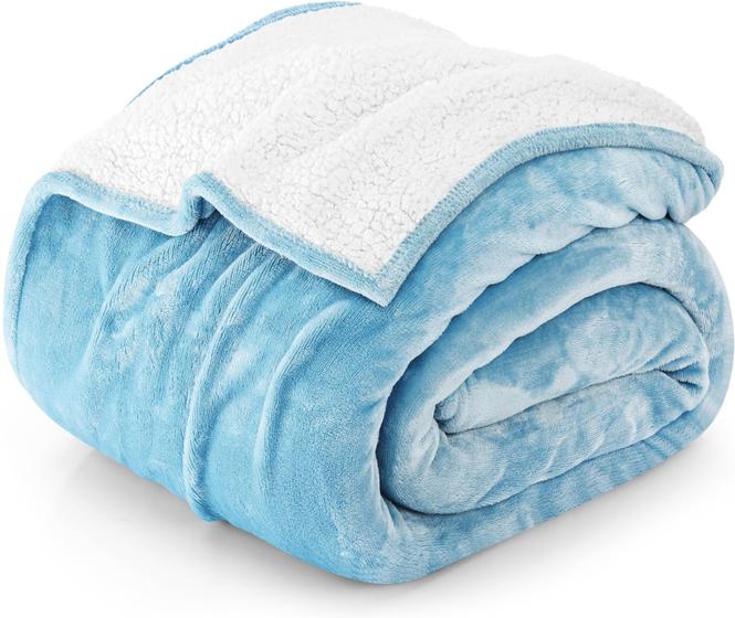 Imagem de Cobertor Utopia Bedding Sherpa California King Washed Blue