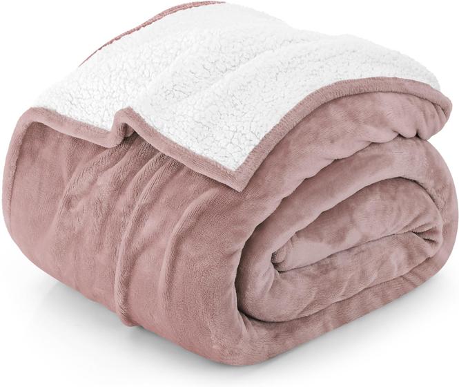 Imagem de Cobertor Utopia Bedding Sherpa King Size rosa 230x260cm